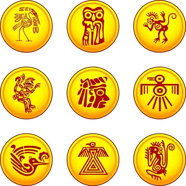 Pièces de monnaie avec des indiens américains — Image vectorielle