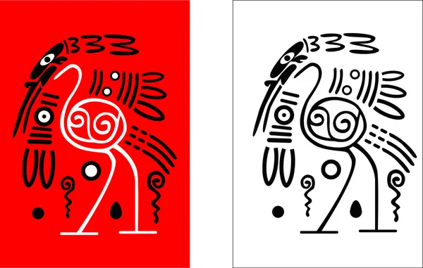 Cigüeñas vectoriales al estilo tradicional de los indios americanos — Archivo Imágenes Vectoriales