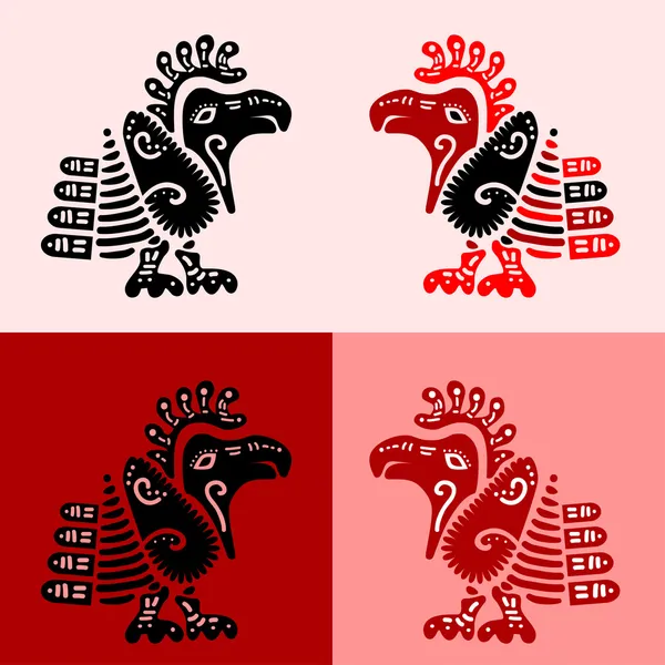 Vector birds in traditional american indians' style — Stock Vector
