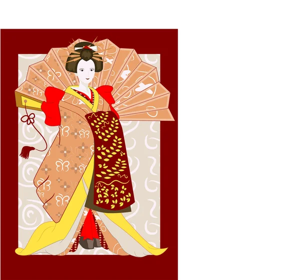 Japanska geisha — Stock vektor