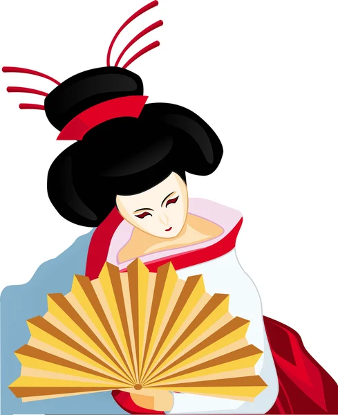Geisha giapponese — Vettoriale Stock