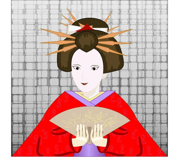 Japanische Geisha — Stockvektor