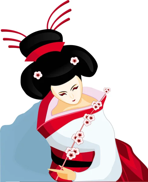 Geisha giapponese — Vettoriale Stock