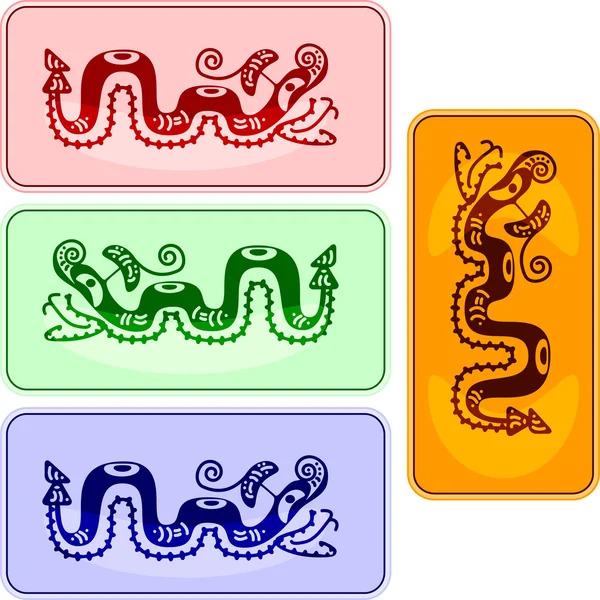Serpents vecteurs dans le style indien américain — Image vectorielle