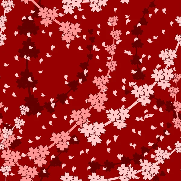 Vecteur sans couture fond de fleur de cerisier — Image vectorielle