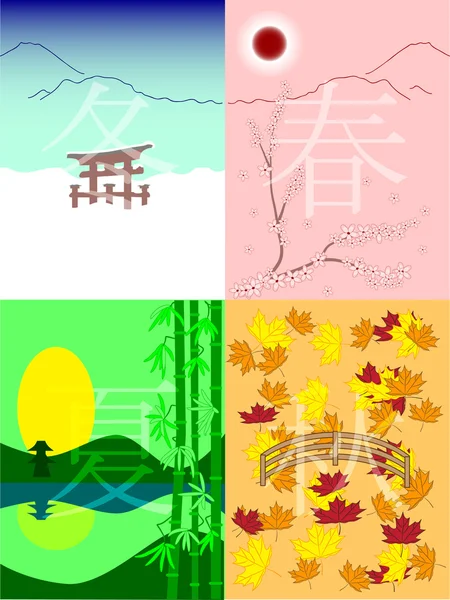 Сезоны Японии — стоковый вектор
