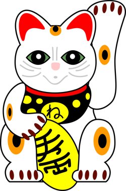 Vector japanese cat doll clipart