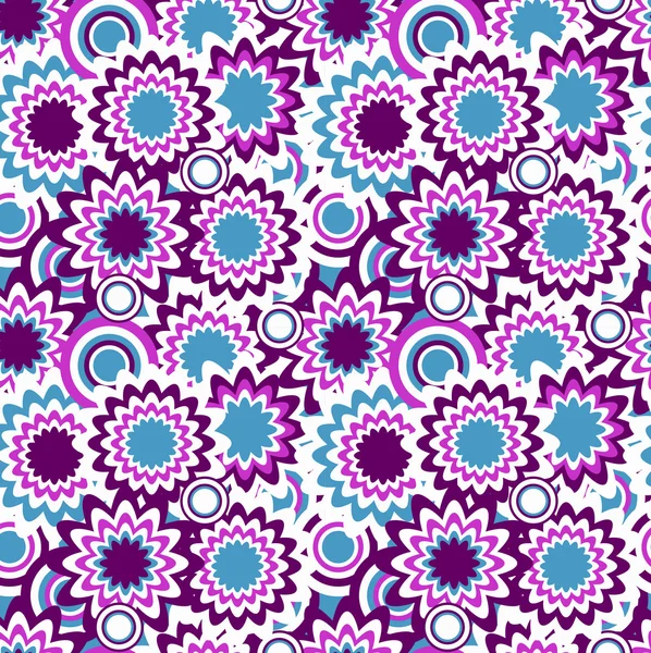 Ornement floral vectoriel sans couture avec des cercles — Image vectorielle