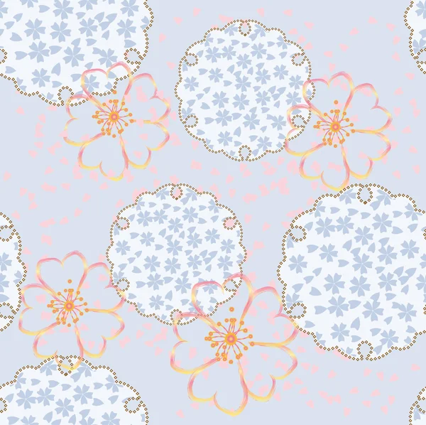 ベクトル シームレス花飾り ロイヤリティフリーストックベクター