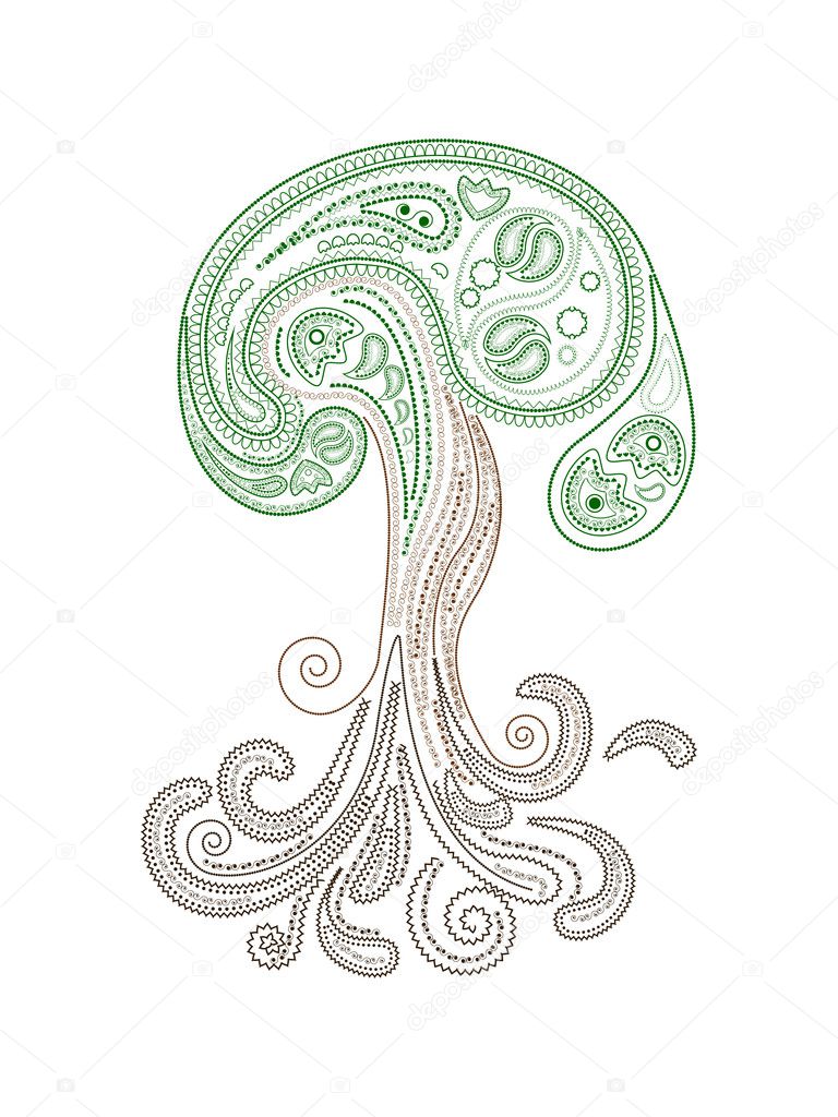Vector henna tree