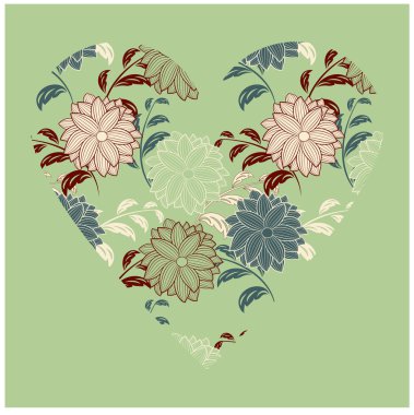 Vector vintage heart clipart