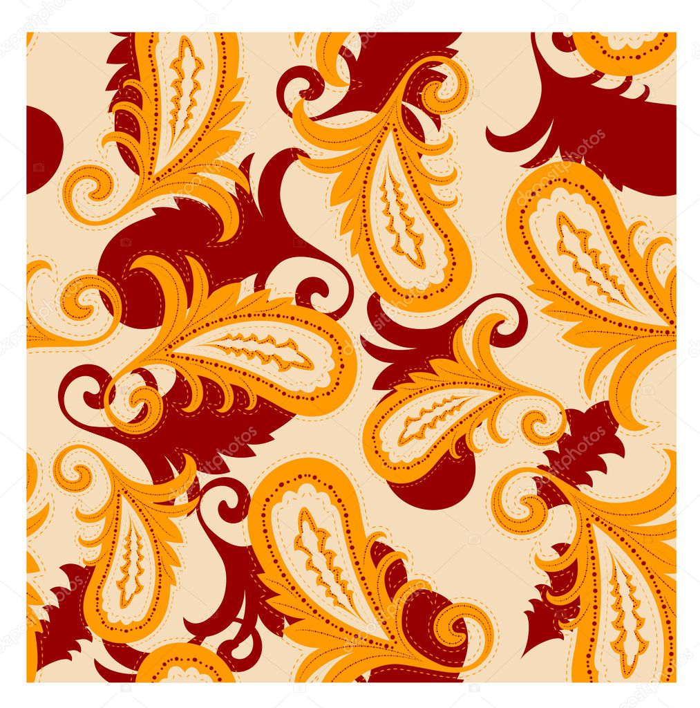 Vector seamless paisley pattern. clipping mask