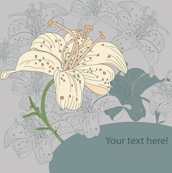 Vector Background Lilies Clipping Mask — Stock Vector