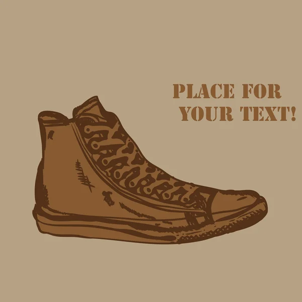 Grunge 背景与靴子和为您的文本的地方 — 图库矢量图片