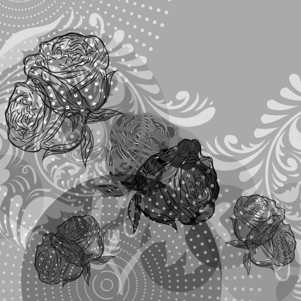 矢量现代 Grunge 背景与玫瑰 您的文本 剪切蒙版 Eps10 的空间 — 图库矢量图片