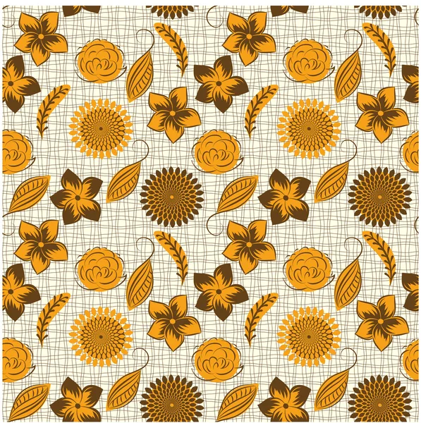 Vector Seamless Background Vintage Flowers Clipping Mask — Stock Vector