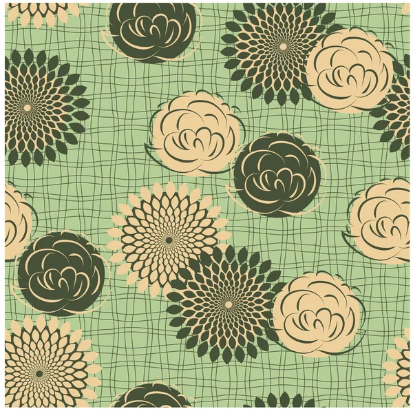 Vektor Nahtlosen Hintergrund Mit Vintage Blumen Ausschnittmaske — Stockvektor