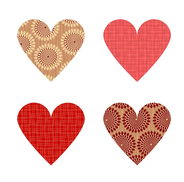 Vector Vintage Hearts Flowers Clipping Mask — Stock Vector