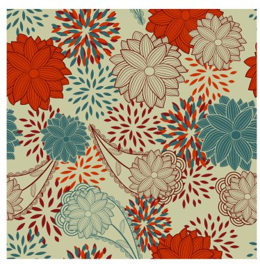 seamless floral vintage background clipart