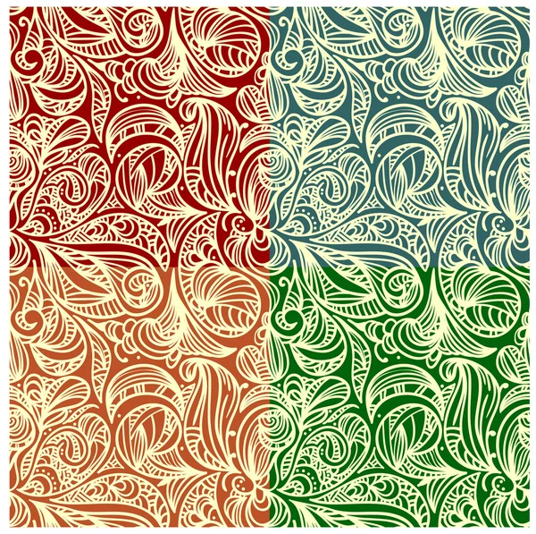 矢量无缝花卉抽象图案以不同的颜色 剪切蒙版 — 图库矢量图片