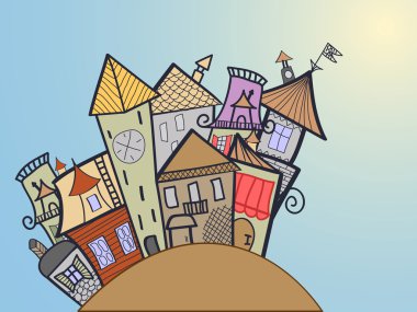 Vector medival concept town clipart