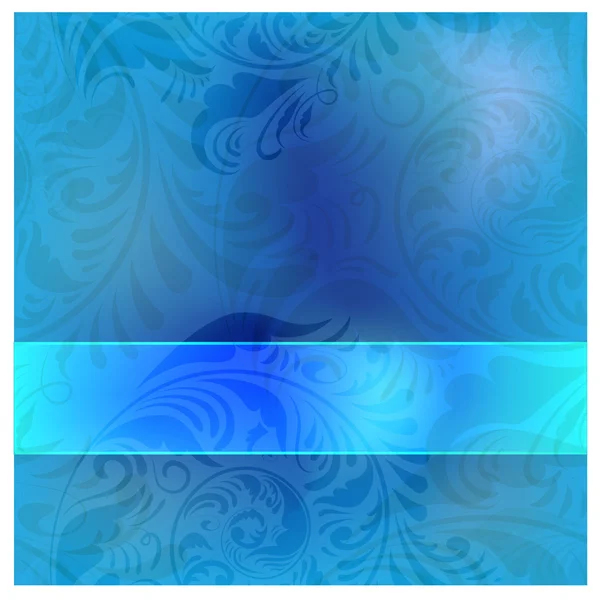 Niebieski rama na bezszwowe tło wzór kwiatowy — Wektor stockowy