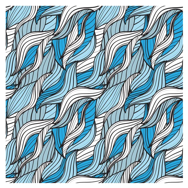 Patrón dibujado a mano abstracto sin costuras en azul — Archivo Imágenes Vectoriales