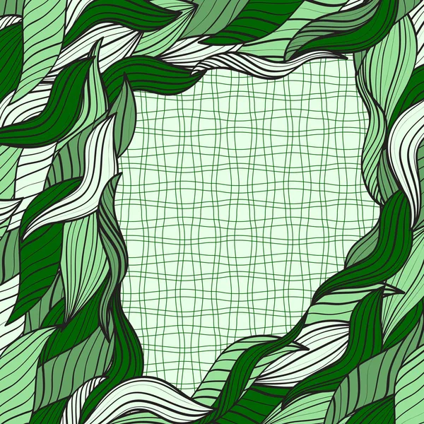 Рамка с зелеными листьями — стоковый вектор