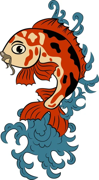 Koi desenhado à mão (peixe de carpa ) — Vetor de Stock