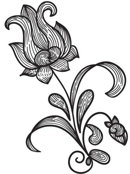 Ручний намальований елемент квіткового дизайну — стоковий вектор