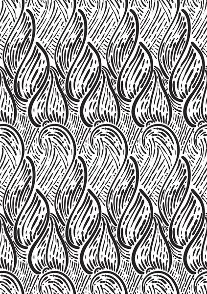 Naadloze zwart-wit patroon met abstracte bladeren — Stockvector