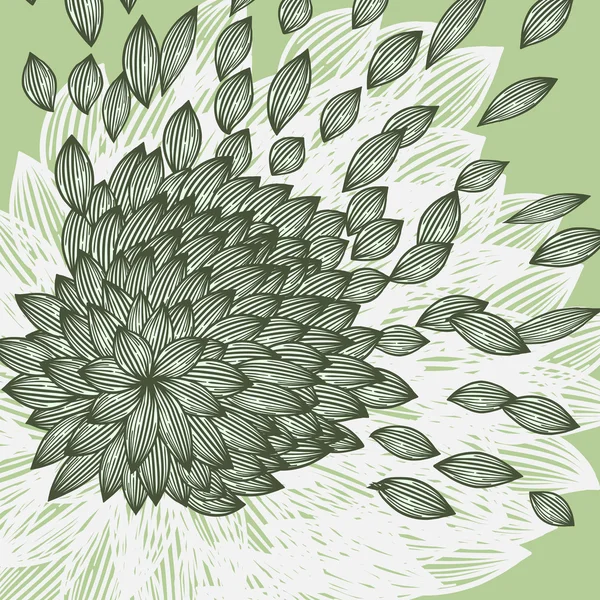Hintergrund mit Blume mit geblasenen Blütenblättern — Stockvektor