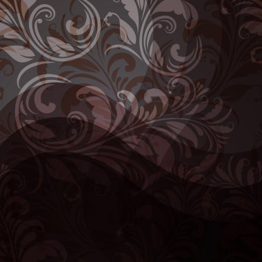 background with seamless floral pattern in grey, beige clipart