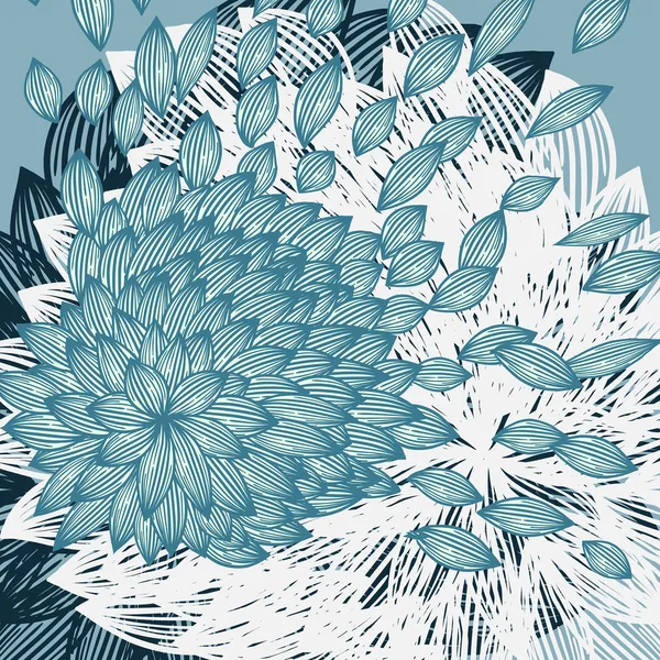 Hintergrund mit Blume mit geblasenen Blütenblättern — Stockvektor