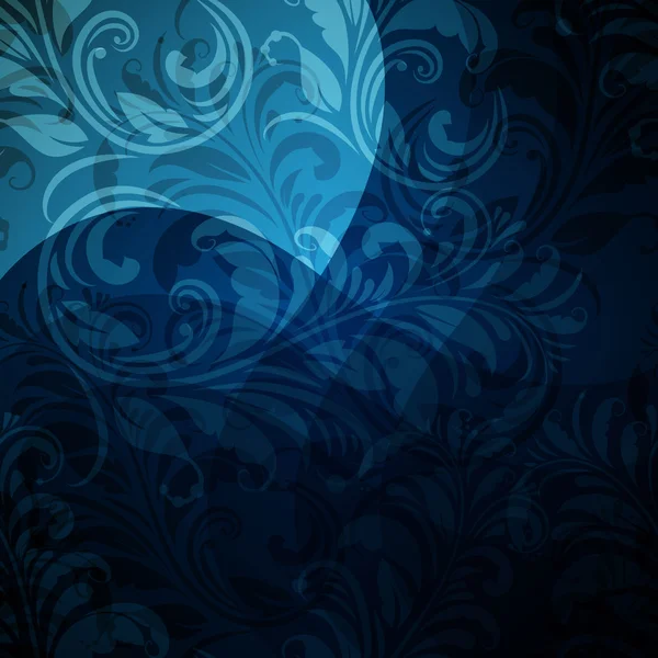Dikişsiz çiçek desenli mavi artalanla — Stok Vektör