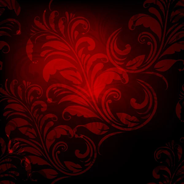Vector inconsútil patrón floral de primavera en rojo — Archivo Imágenes Vectoriales