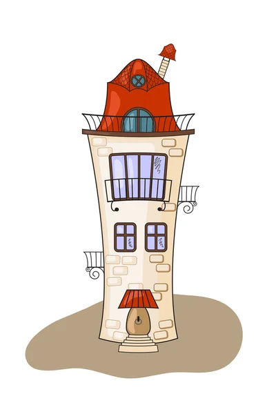 Schöne Karikatur mittelalterliches Haus — Stockvektor