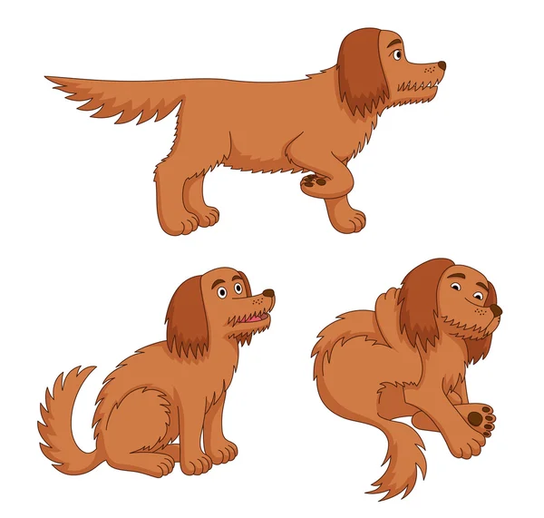 Perro Dibujos Animados Diferentes Poses Vector Eps8 — Archivo Imágenes Vectoriales