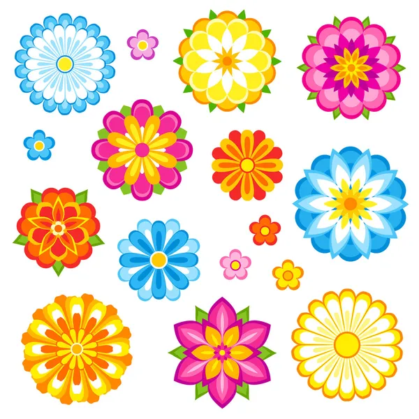 Ensemble de fleurs vectorielles — Image vectorielle