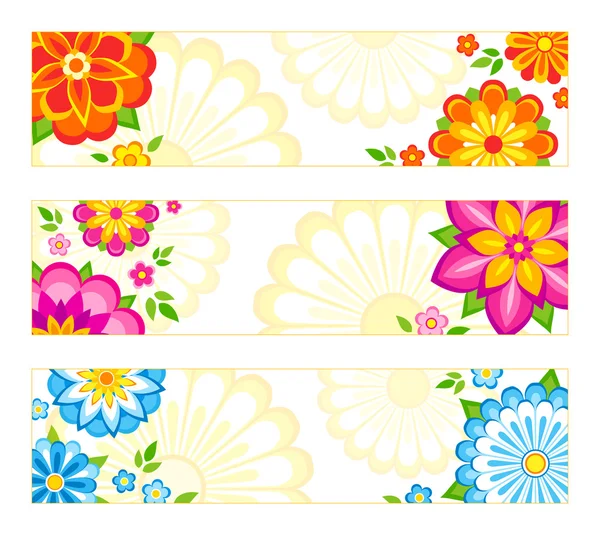Bannières de fleurs — Image vectorielle