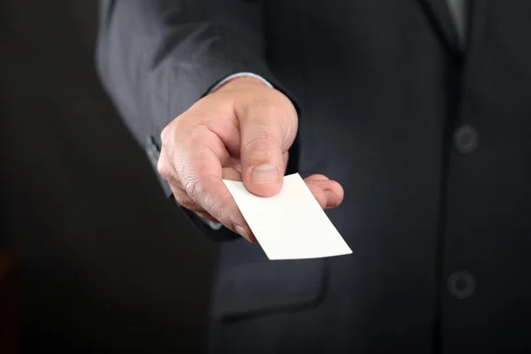 Business card one hand — Stock Photo, Image