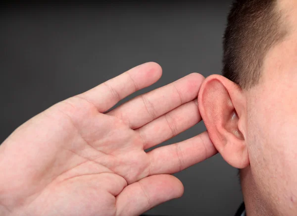 What Closeup Hand Ear — Stock Photo, Image