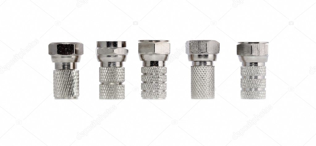 Connectors for coaxial cable.