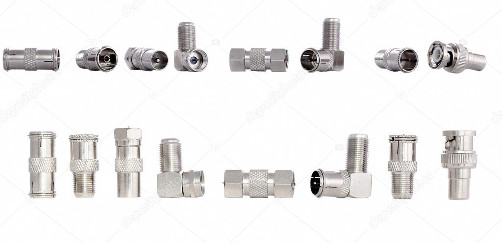 Cable television adapters and connectors for coaxial cable