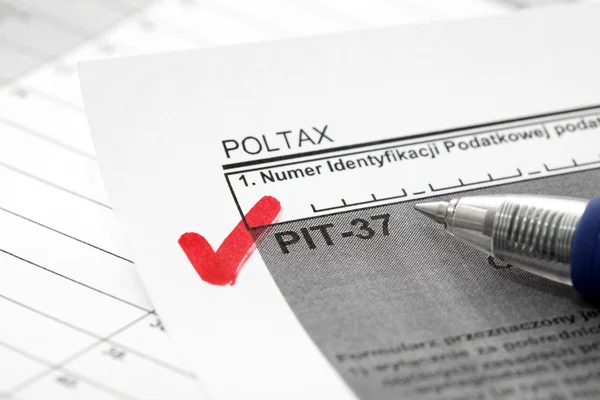 Polski formularz podatkowy — Zdjęcie stockowe