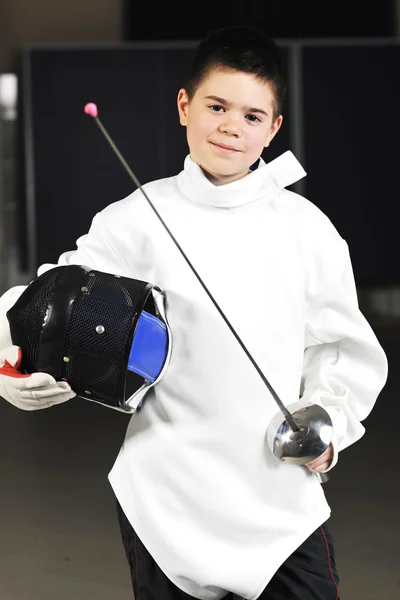Sword sport athlete portrait at training — Stock Photo, Image
