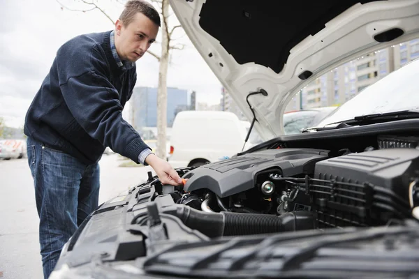 stock image Man using car navigation