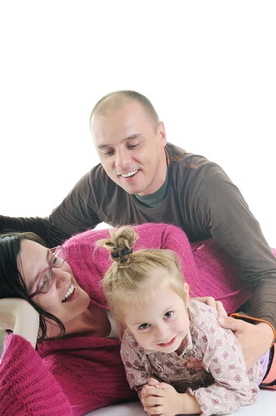 Glückliche junge Familie zusammen — Stockfoto