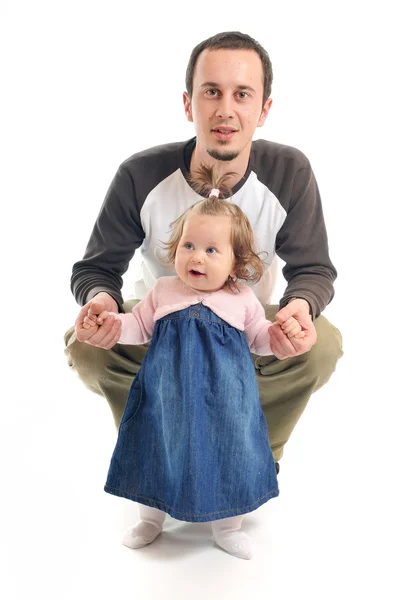 Father baby isolated — Stock Photo, Image
