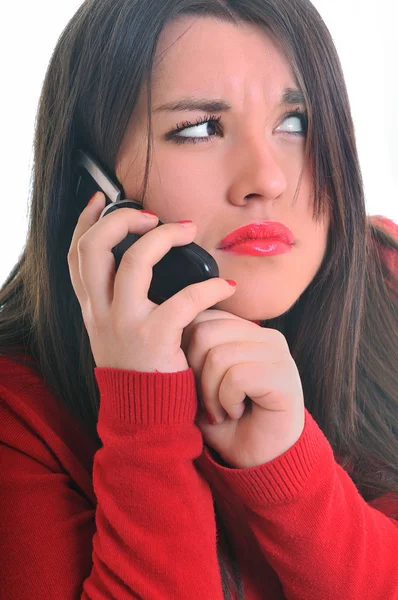 若い女性の携帯電話で話す — ストック写真